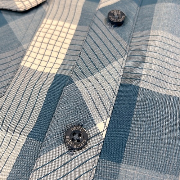 Orvis Classic Collection Blue & White Plaid Men's Button Down SS Casual Shirt L - Picture 5 of 8